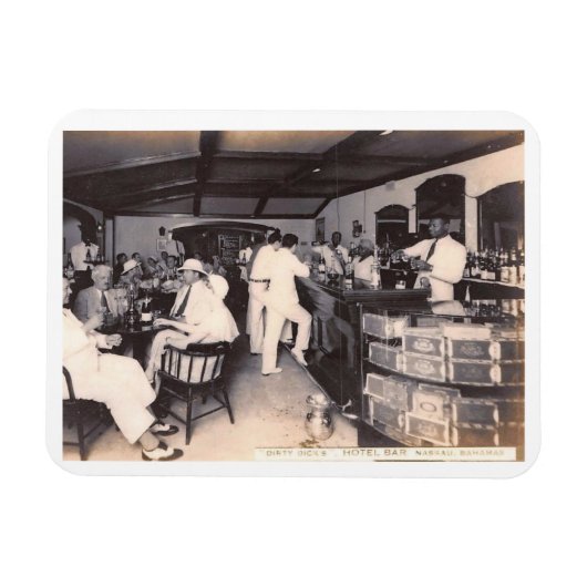 ダーティディックのホテルバーナッサウ，バハマヴィンテージ マグネット (横)