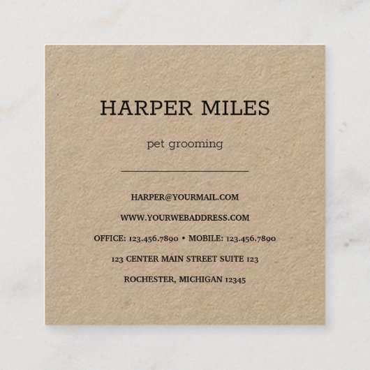 ダーティドッグパスクラフトスクエア名刺 スクエア名刺 (裏面)