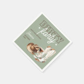 ダーティフォーティロデオセージグリーン40th誕生日パーティー スタンダードカクテルナプキン (角)