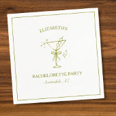 ダーティマティーニパーソナライズドエレガントバチェロレッテパーティー スタンダードカクテルナプキン