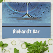 ダーティマティーニレシピパーソナライズされたカスタムバー キッチンタオル (折り畳み)