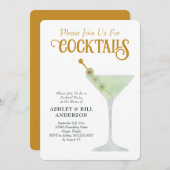ダーティマルティニカクテルパーティー任意の大事な行事 招待状 (正面/裏面)