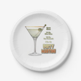 ダーティマルティーニカクテルレシピアート ペーパープレート