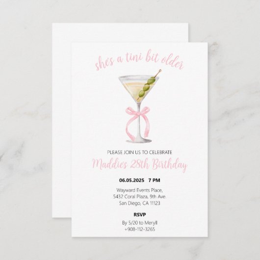 ダーティマルティーニ誕生日招待状 サンキューカード (正面/裏面)