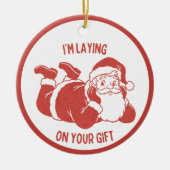 ダーティレトロスタイルいけなサンタクリスマス セラミックオーナメント (正面)