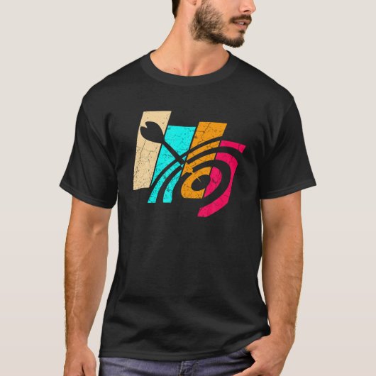 ダーティンヴィンテージおもしろいダーツプレーヤー Tシャツ (正面)