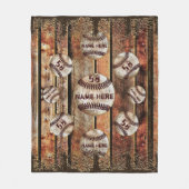 ダーティヴィンテージルックールク野球フリースブランケット フリースブランケット (正面)