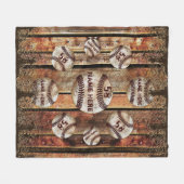 ダーティヴィンテージルックールク野球フリースブランケット フリースブランケット (正面(横))