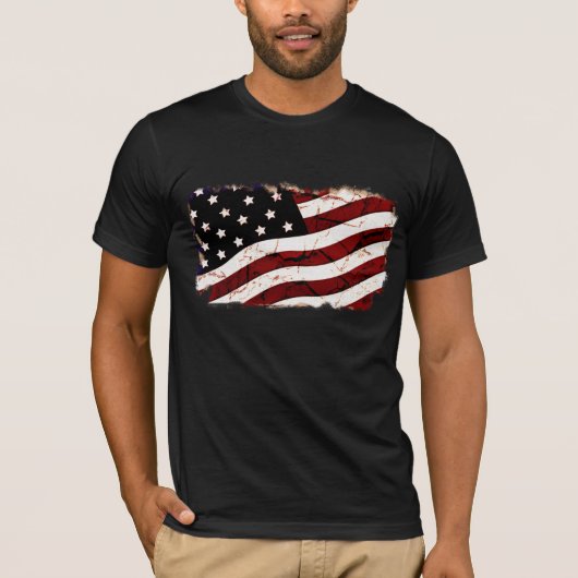 ダーティヴィンテージUSA国旗 Tシャツ (正面)