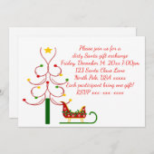 ダーティーサンタクリスマスパーティーギフト交換 招待状 (正面/裏面)