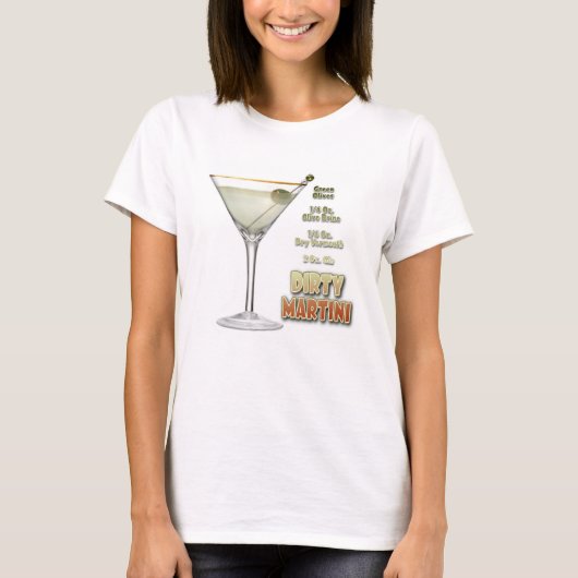 ダーティーマティーニカクテルレシピアート 服& Tシャツ (正面)