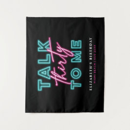 ダーティー30 ネオン ブルー＆ピンクについて話して タペストリー