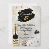 ダーティー30 ブラック＆ゴールド カジノ スポーツ カー ラグジュアリー 招待状 (裏面)