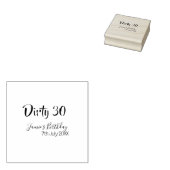 ダーティー30 誕生日 名前 日付 ピンク グレー カリグラフィー ラバースタンプ (押印)