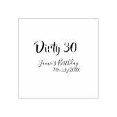ダーティー30 誕生日 名前 日付 ピンク グレー カリグラフィー ラバースタンプ (インプリント)