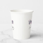 ダーティー30 誕生日 名前 日付 ピンク グレー カリグラフィー 紙コップ (右)