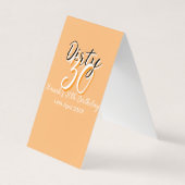 ダーティ30オレンジシンプルの白い誕生日レトロ広告 名刺 (正面)