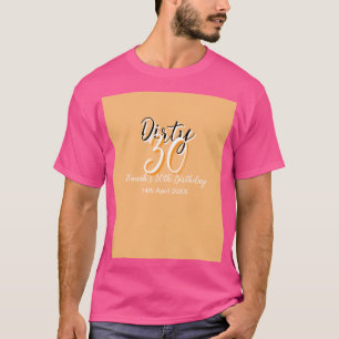 ダーティ30オレンジシンプルの白い誕生日レトロ広告 Tシャツ