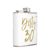 ダーティ30ゴールドフォイルとホワイト誕生日フラスコ フラスク (右)