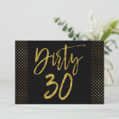 ダーティ30ゴールドフォイル誕生日招待状 招待状 (スタンド正面)