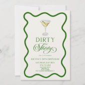 ダーティ30ダーティマルティーニ30歳の誕生日パーティー 招待状 (正面)
