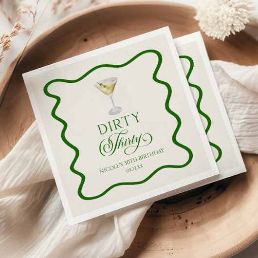 ダーティ30ダーティMartini誕生日パーティー スタンダードカクテルナプキン
