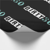ダーティ30バースデーパーティーティール(緑がかった色)ブルー ラッピングペーパー (角)
