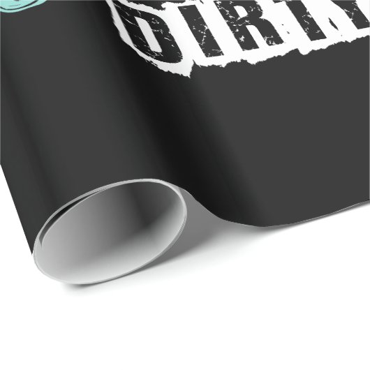 ダーティ30バースデーパーティーティール(緑がかった色)ブルー ラッピングペーパー (ロールコーナー)