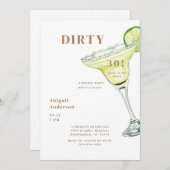 ダーティ30パーティーインザハウスマルガリータ誕生日 招待状 (正面/裏面)