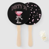 ダーティ30ピンクコケット誕生日パーティー ハンドファン (正面&裏面)