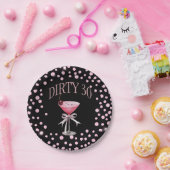 ダーティ30ピンクコケット誕生日パーティー ペーパープレート (パーティー)