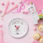 ダーティ30ピンクコケット誕生日パーティー ペーパープレート (パーティー)