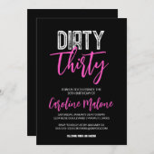 ダーティ30モダン歳の誕生日招待状 招待状 (正面/裏面)