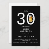 ダーティ30レッツビールサプライズパーティー誕生日 招待状 (正面/裏面)