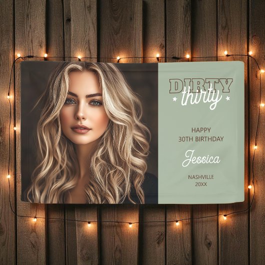 ダーティ30写真西ロデオ30歳の誕生日 横断幕