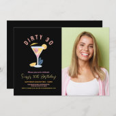 ダーティ30女子誕生日30カクテル写真 招待状 (正面/裏面)