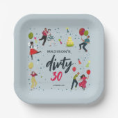 ダーティ30歳の誕生日パーティの招待状 ペーパープレート (正面)