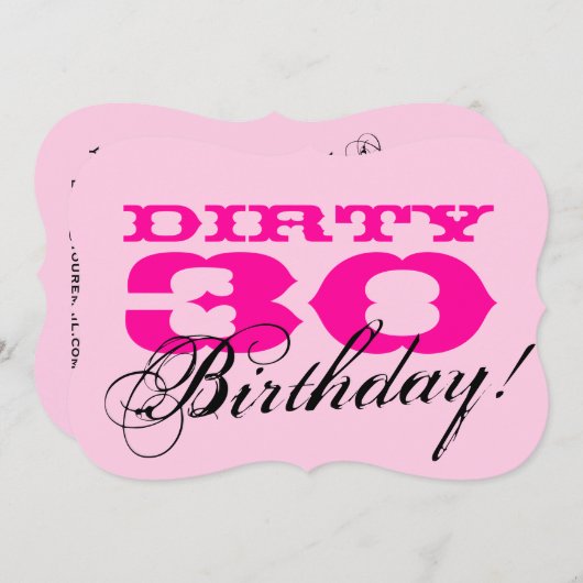 ダーティ30歳の誕生日パーティの招待状 招待状 (正面/裏面)