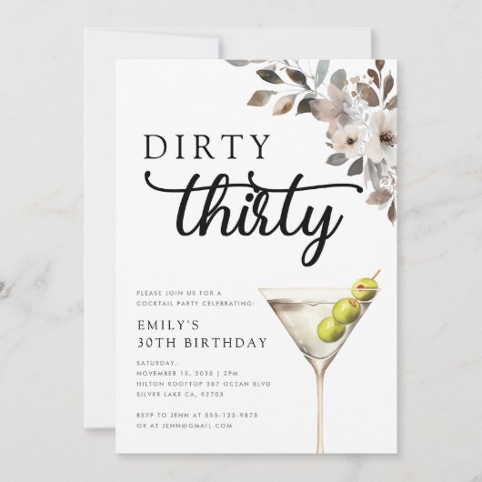 ダーティ30歳の誕生日パーティー 招待状 (正面)