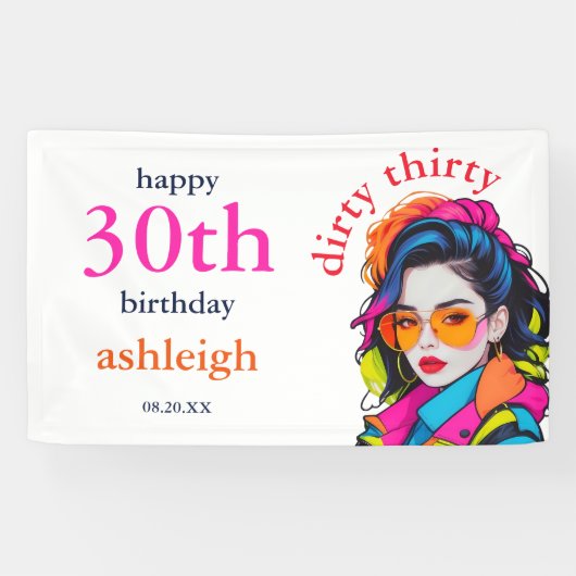 ダーティ30歳の誕生日パーティー 横断幕 (横)