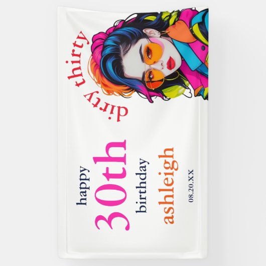 ダーティ30歳の誕生日パーティー 横断幕 (縦)