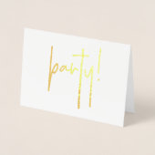 ダーティ30歳の金ゴールドバブリー誕生日パーティーの招待 箔カード (正面)