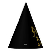 ダーティ30誕生日ゴールドフォイルとブラックパーティー帽子 パーティーハット (左)