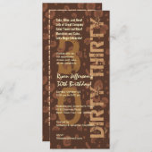 ダーティ30誕生日チョコレートコーヒートール 招待状 (正面/裏面)