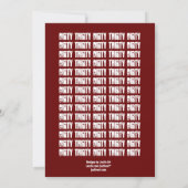 ダーティ30誕生日白黒赤テンプレートG20 招待状 (裏面)