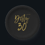 ダーティ30 | ダーティ30ゴールドフォイル誕生日 ペーパープレート<br><div class="desc">ダーティ30 | ダーティ30ゴールドフォイル誕生日プレートダーティ30誕生祝い。</div>