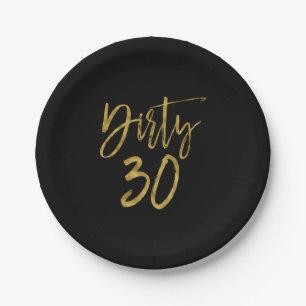 ダーティ30 ダーティ30ゴールドフォイル誕生日 ペーパープレート