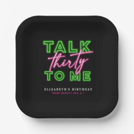 ダーティ30 ネオン グリーン ピンク Talk Thirty To Me ペーパープレート