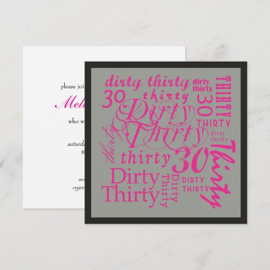 ダーティ30 招待状 (正面/裏面)
