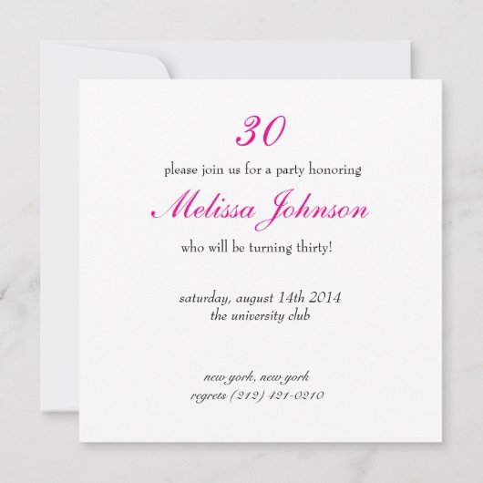 ダーティ30 招待状 (裏面)